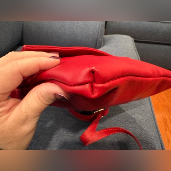 Red Leather Crossbody Bag | Made in Greece | Soft Genuine Leather | NWOT - Picture 6 of 13